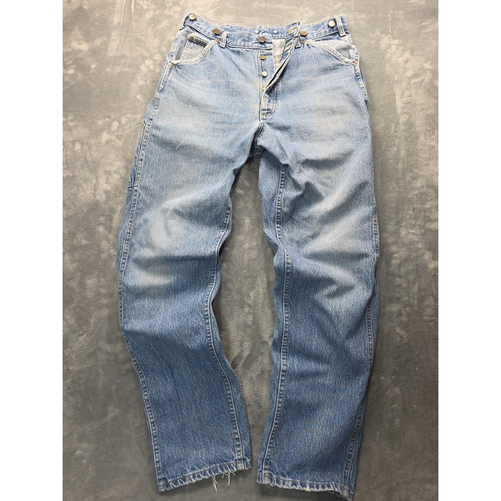 Vintage LL Bean Lumber Jack Jeans Union Made In The USA Size 34x34 Suspender...